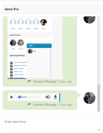 screenshot of media on messages page